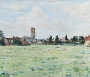 Nayland Village, Suffolk, Seen Over A Field — Alan Francis Clutton Brock