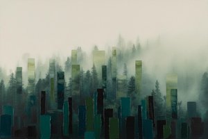Fragmented Stillness: The Ordered Veil — Jacques Villedieu, Contemporary Geometric Abstraction