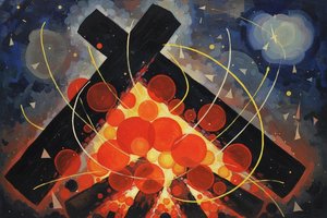 Convergence Of The Celestial Core: A Study In Kinetic Equilibrium — Jacques Villedieu, Abstract Expressionism