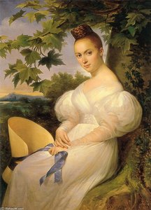 Portrait Of A Woman Seated Beneath A Tree