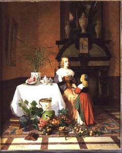 Interior With Figures And Fruit