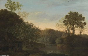 An Autumn Landscape With Apple Pickers — George Smith