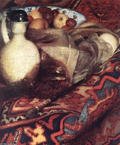 A Woman Asleep At Table (detail) — Johannes Vermeer, Dutch Golden Age