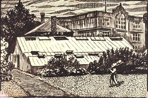 Untitled (figure And Buildings) — Henry Lyman Saÿen