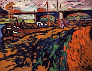 Barges In Chatou — Maurice De Vlaminck