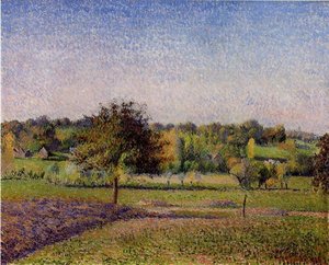 Meadows At Eragny — Camille Pissarro, Pointillism