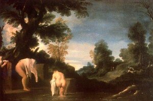 Landscape With Bathering Women — Guercino