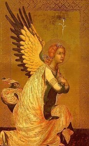 The Angel Of The Annunciation, After 1339, Panel Pai — Симеон Матињи, Early Renaissance