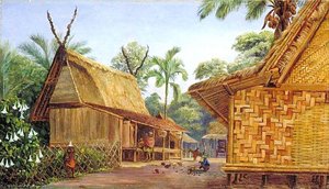 Mat Houses, Bandong, Java — Marianne North, Naturalism