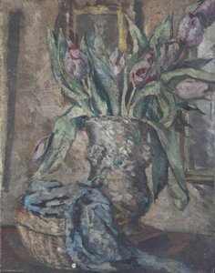 A Vase Of Pink Irises — Alan Francis Clutton Brock