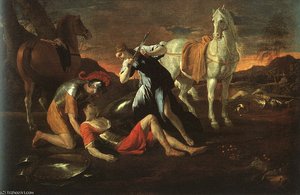 Tancred And Erminia, Oil On Canvas, Hermitage — Nicolas Poussin, French Baroque