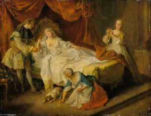 A Tale From La Fontaine (le Petit Chien Qui Secue De L'argent Et Des Pierreries) — Nicolas Lancret, Rococo