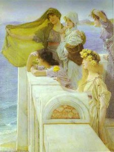 At Aphrodite's Cradle — Lourens Alma Tadema