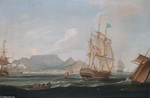 The East Indiamen ‚lowther Castle‘, Off Table Bay, Cape Town — William John Huggins