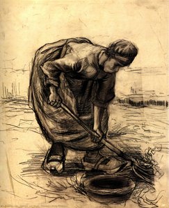 Campesino Levantando Patatas — Vincent Willem Van Gogh, Realismo Temprano