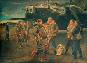 Wellington And Crew Pilot And Navigator Confer — Thomas Cantrell Dugdale