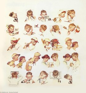 Faces Of Boy — Norman Rockwell