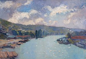 La Seine A Rouen — Albert-charles Lebourg