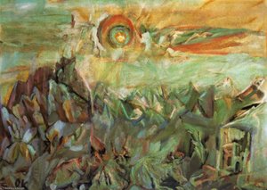 Paysage Alpin, Mürren, Alpine Landscape, Mürren , Huile Sur Toile, — Oskar Kokoschka