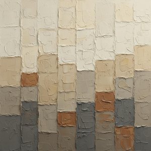Monolithic Strata: A Singular Study In Textured Earth And Timeless Neutrality — Laurent Fabre, Neo-abstract Art