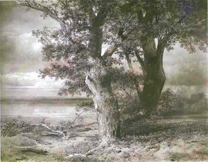 Oaks On River Bank — Alexei Kondratyevich Savrasov