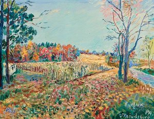 Along The Riverbank, Stroudsburg, Pennsylvania — David Davidovich Burliuk