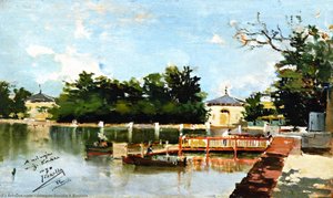 View Of The Jetty In The Retiro Gardens, Madrid — Joaquín Sorolla Y Bastida