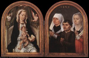 Diptych With The Virgin And Child And Three Donors — Master Of The Legend Of Saint Ursula