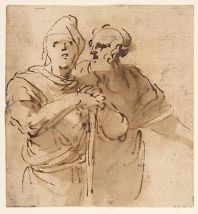 Two Men Seen Three- Quarter Length — Salvator Rosa