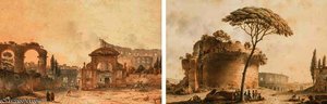 View Of The Baths Of Titus On The Colle Oppio, Rome — Victor Jean Nicolle