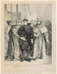 Illustration To Hamlet. The Queen Tries To Cheer Hamlet (i,2) — Eugène Delacroix, Romanticism