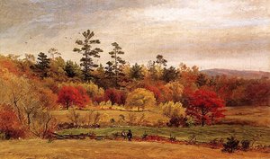Conversation At The Fence — Jasper Francis Cropsey
