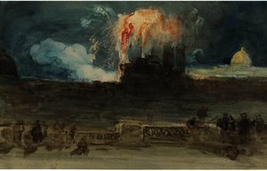 Fireworks Above The Castel Sant' Angelo, Rome — David Roberts