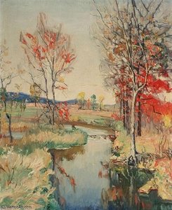 Autumn River Landscape — Valter Emerson Baum