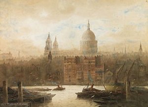 Old Paul's Wharf, From Bankside — Frederick Edward John Goff