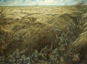 'debout Les Morts ' French Troops Going Over The Top At Verdun In The Great War — Cecil Gordon Lawson