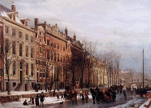The Herengracht Aan De Amstel — Cornelis Springer, Contemporary Realism