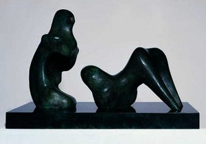 Two Piece Reclining Figure; Armless — Henry Moore