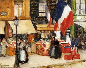 Bastille Day, Boulevard Rochechouart, Paris — Frederick Childe Hassam, Impressionism