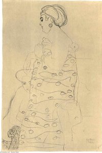 La Mujer Vestida Gruesa Y La Desnuda A Sus Pies — Gustav Klimt, Art Nouveau