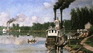 Wooding Up On The Bayou — William Aiken Walker