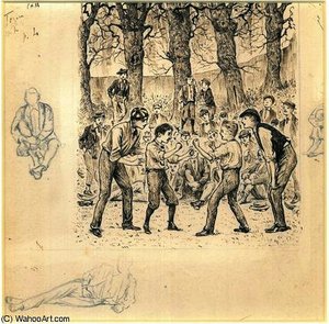 School boys fighting