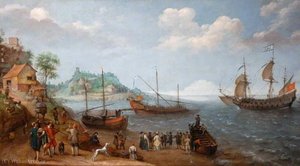 An embarkation scene