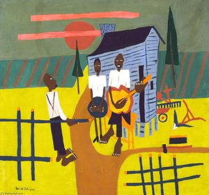 Folk Scene Man with Banjo