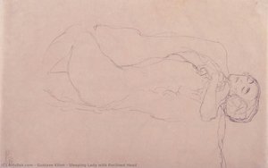 Dama Durmiente Con La Cabeza Reclinada — Gustav Klimt