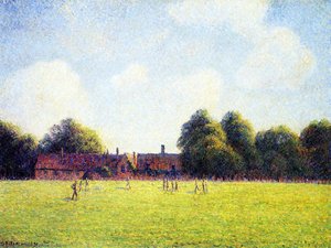 Hampton Court Green, Londres — Camille Pissarro