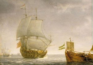 Dutch Fishing Boats Shooting Their Nets — Simon Jacobsz De Vlieger