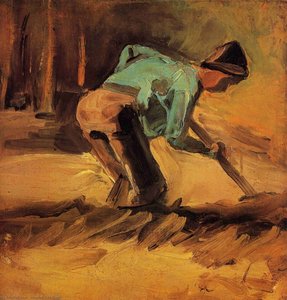 Man Stooping With Stick Or Spade — Vincent Willem Van Gogh, Realism
