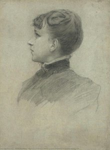 Retrato De La Hermana De Gustav Klimt En Perfil Mirando Hacia Izquierda — Gustav Klimt, Vienna Secession