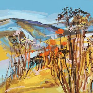 Vergängliche Ockerspitzen inmitten des weiten Blaus eines spontanen Horizonts